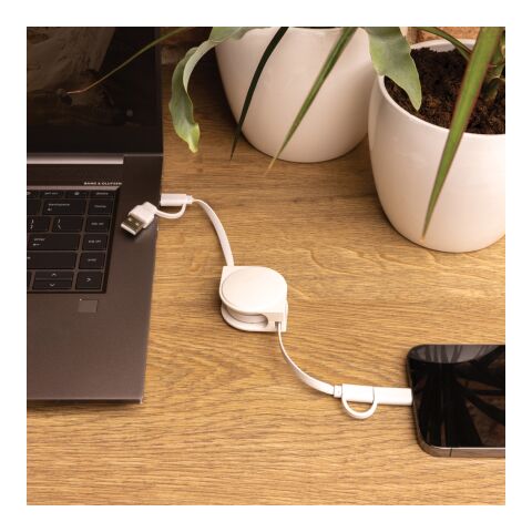 RCS standard recycled plastic and TPE 6 in 1 cable White | No Branding | not available | not available