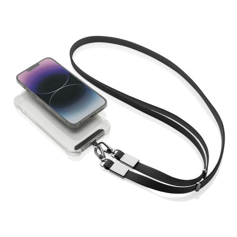 Nivo RCS recycled PET Crossbody lanyard black | No Branding | not available | not available