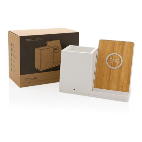 Ontario FSC® &amp; RCS recycled plastic 10W wireless charger White | No Branding | not available | not available