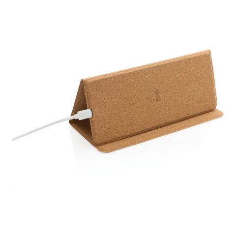 FSC® 10W wireless charging cork mousepad and stand brown | No Branding | not available | not available