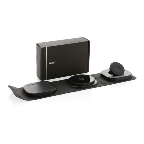 Swiss Peak RCS rplastic 3-in-1 wireless 15W travel charger grey-black | No Branding | not available | not available