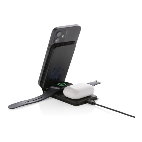 Swiss Peak RCS rPU 15W  3-in-1 magnetic wireless charger black | No Branding | not available | not available