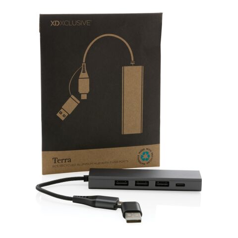 Terra RCS recycled aluminum hub with 3 USB ports grey | No Branding | not available | not available