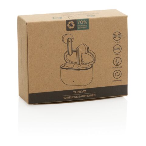 Tunevo RCS recycled plastic wireless earbuds White | No Branding | not available | not available