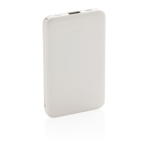5.000 mAh Pocket Powerbank with integrated cables white | No Branding | not available | not available
