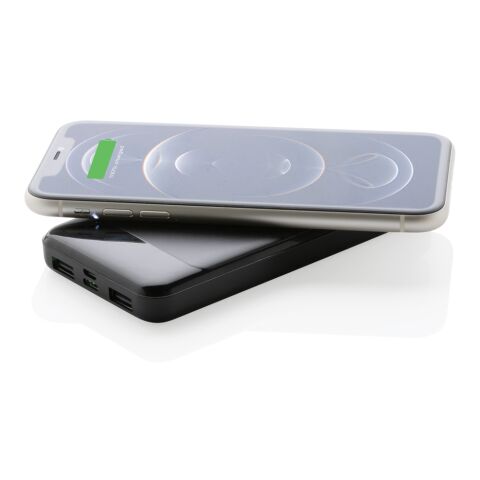 RCS standard recycled plastic wireless powerbank black | No Branding | not available | not available