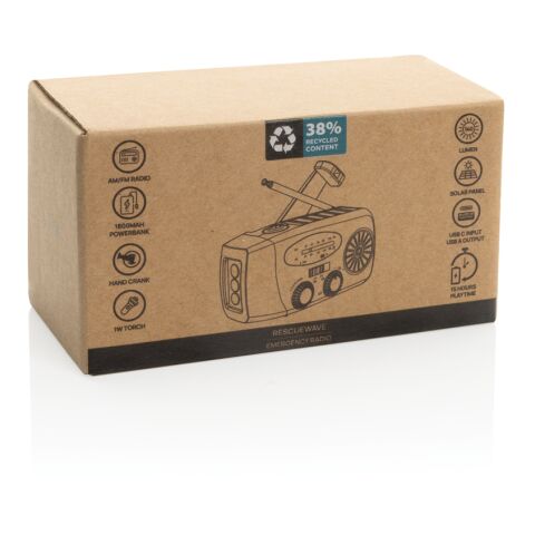 RescueWave RCS recycled plastic emergency radio black | No Branding | not available | not available