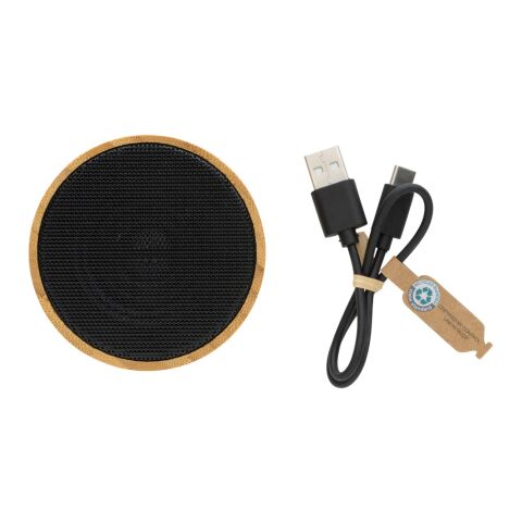 FSC® bamboo and RCS 3W wireless speaker black | No Branding | not available | not available