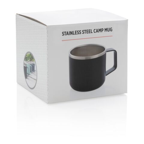 Stainless steel camp mug black | No Branding | not available | not available