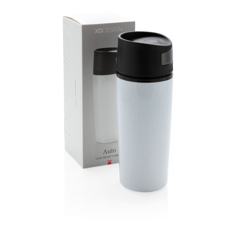 Auto leak proof tumbler White-Solid black | No Branding | not available | not available