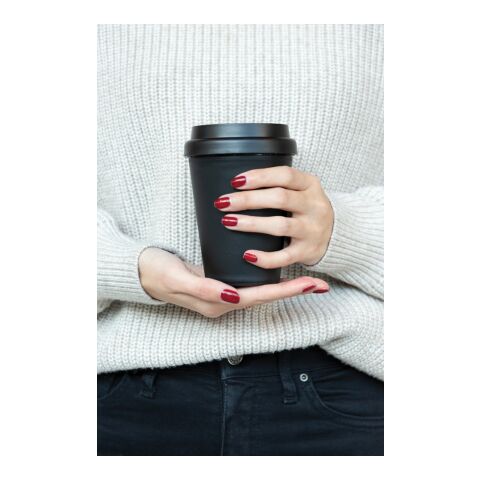 Reusable double wall coffee cup 300ml black | No Branding | not available | not available