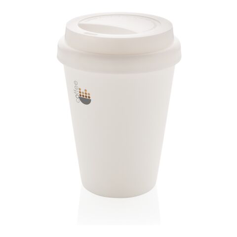 Reusable double wall coffee cup 300ml White | No Branding | not available | not available
