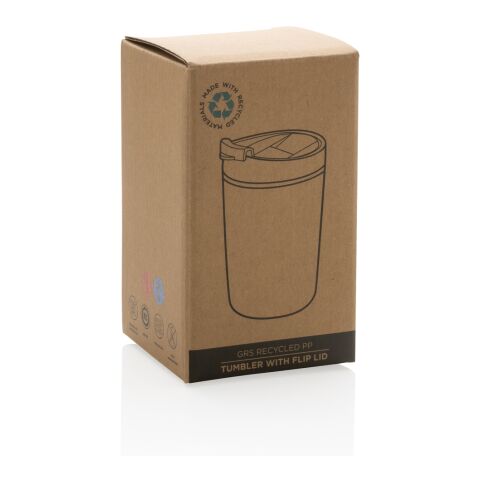 GRS Recycled PP tumbler with flip lid white | No Branding | not available | not available