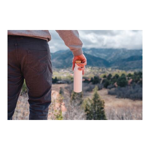 Gaia RCS certified recycled stainless steel vacuum bottle White | No Branding | not available | not available