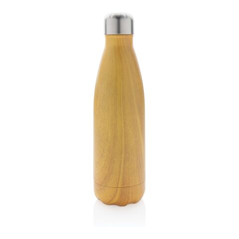 Vacuum insulated ss bottle with wood print yellow | No Branding | not available | not available