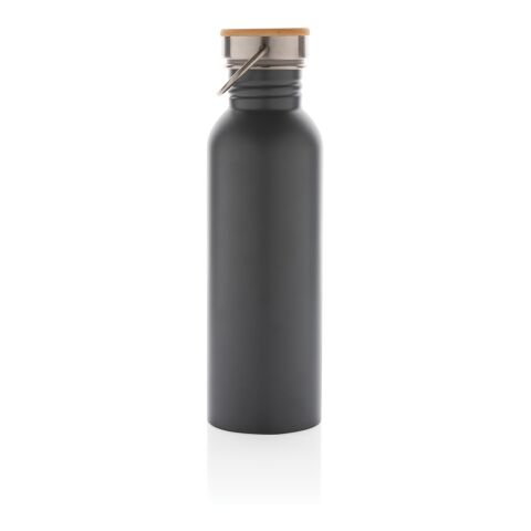Modern stainless steel bottle with bamboo lid grey | No Branding | not available | not available