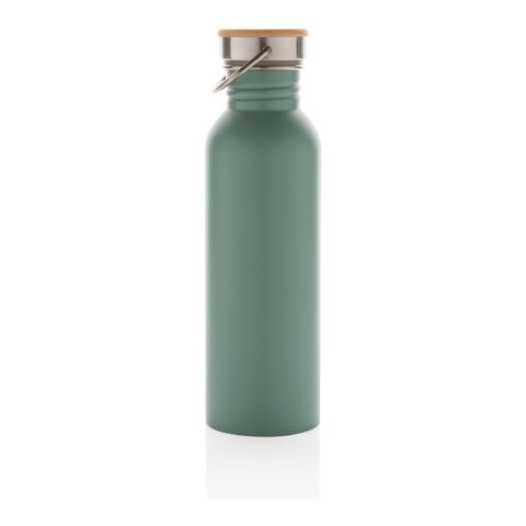 Modern stainless steel bottle with bamboo lid green | No Branding | not available | not available