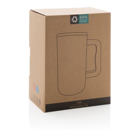 Cube RCS certified recycled steel mug 800ml pink
