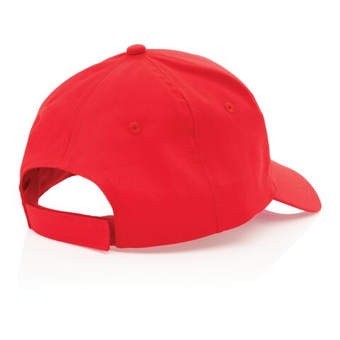 Impact 5 panel 190gr Recycled cotton cap with AWARE™ tracer red | No Branding | not available | not available | not available