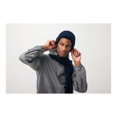 Impact AWARE Polylana double knitted beanie navy | No Branding | not available | not available | not available