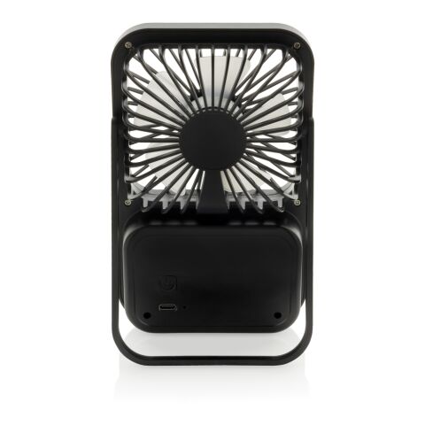 Aervina RCS recycled plastic re-chargeable desk fan black | No Branding | not available | not available