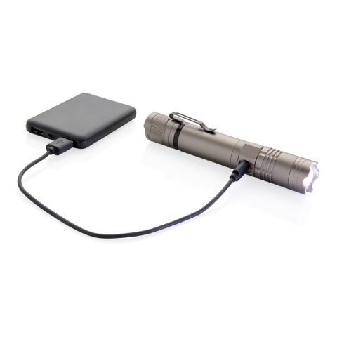 Rechargeable 3W flashlight grey | No Branding | not available | not available