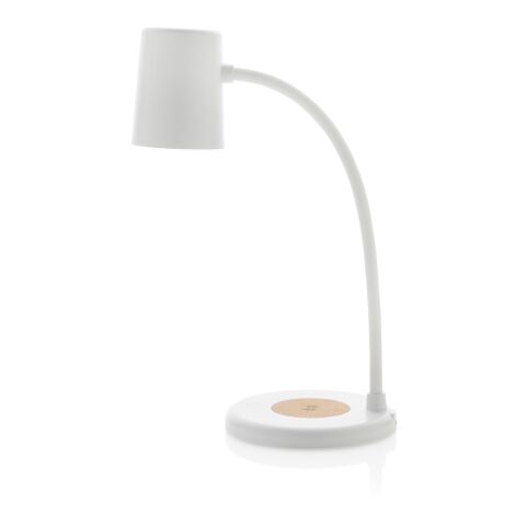 Zenara RCS recycled plastic and cork 15W wireless desk lamp white | No Branding | not available | not available
