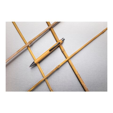 Slim bamboo pen brown-silver | No Branding | not available | not available