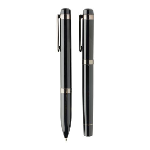Swiss peak OSLO recycled stainless steel deluxe pen set black