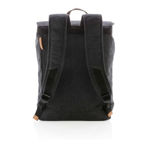 Canvas laptop backpack PVC free black | No Branding | not available | not available | not available