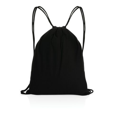 Impact AWARE™ Recycled cotton drawstring backpack 145g black | No Branding | not available | not available | not available