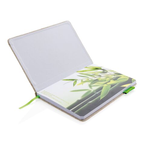 A5 Eco jute notebook green-green | No Branding | not available | not available