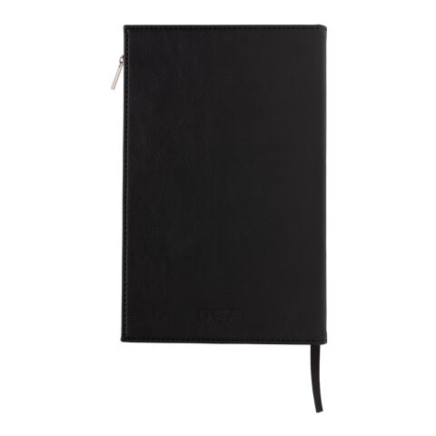 Swiss Peak A5 PU notebook with zipper pocket black | No Branding | not available | not available