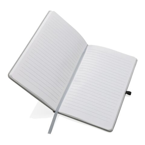 Recycled leather hardcover notebook A5 light grey | No Branding | not available | not available