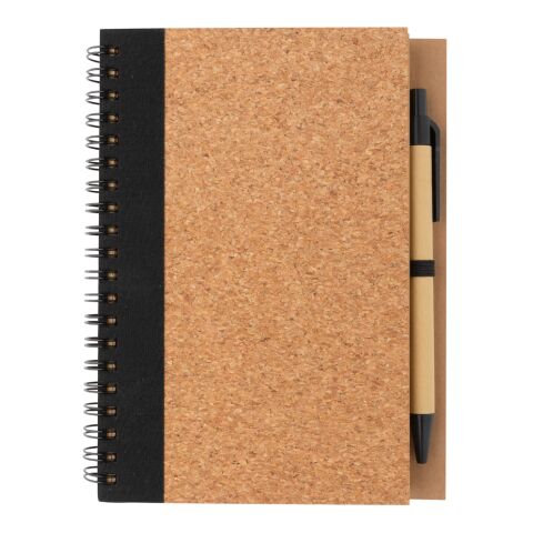 Cork spiral notebook with pen black | No Branding | not available | not available
