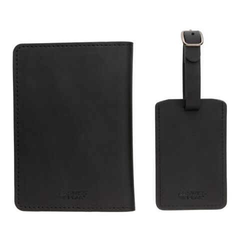 Swiss Peak GRS recycled PU travel gift set black | No Branding | not available | not available