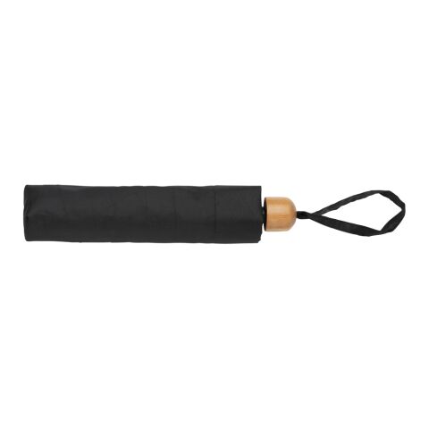 20.5" Impact AWARE RPET 190T Pongee bamboo umbrella black | No Branding | not available | not available