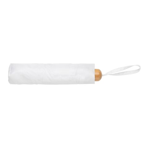 20.5&quot; Impact AWARE RPET 190T Pongee bamboo umbrella White | No Branding | not available | not available