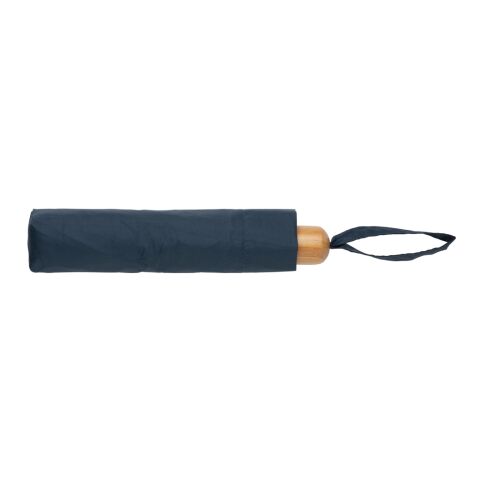 20.5" Impact AWARE RPET 190T Pongee bamboo umbrella navy | No Branding | not available | not available