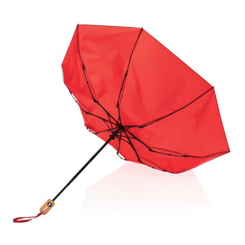 "21"" Impact AWARE™ RPET 190T bamboo auto open/close umbrell red | No Branding | not available | not available