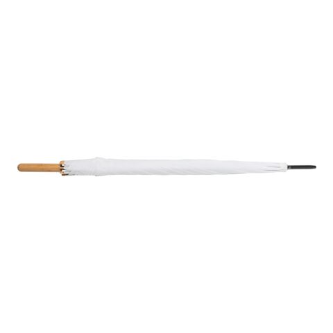 27" Impact AWARE™ RPET 190T auto open bamboo umbrella white | No Branding | not available | not available