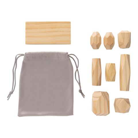 Ukiyo Crios wooden balancing rocks in pouch brown | No Branding | not available | not available