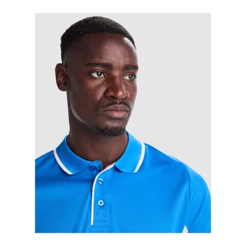 Montmelo short sleeve unisex sports polo Royal blue-White | XL
