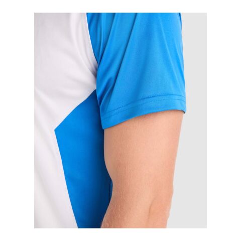 Bugatti short sleeve unisex sports t-shirt White-Royal blue | L