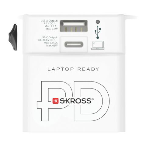 SKROSS World Travel Adapter MUV 65W PD with USB C Cable white | No Branding | not available | not available