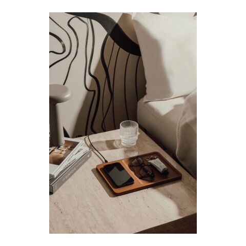 VINGA Timo RCS desk charger and accessory tray brown | No Branding | not available | not available