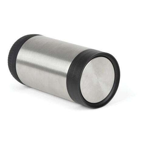 VINGA Erie RCS recycled SS push mug 350 ML silver-black | No Branding | not available | not available