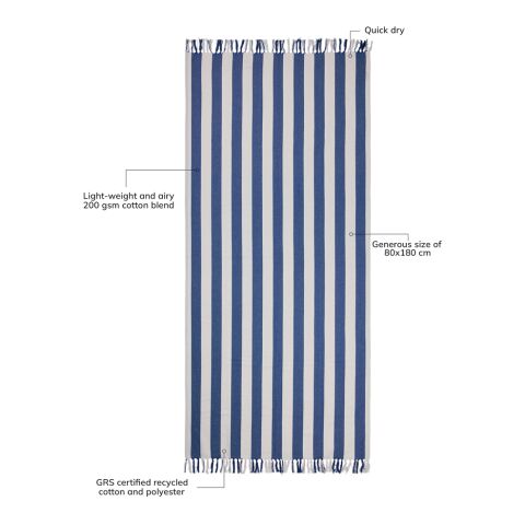 VINGA Ornos GRS recycled cotton hammam towel blue-white | No Branding | not available | not available | not available