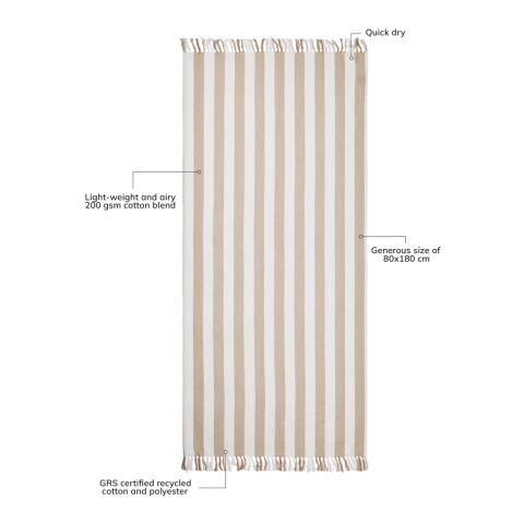 VINGA Ornos GRS recycled cotton hammam towel beige-white | No Branding | not available | not available | not available