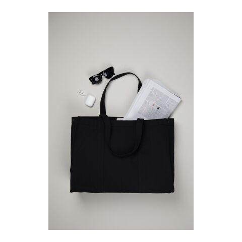 VINGA Hilo AWARE™ recycled canvas maxi tote bag black | No Branding | not available | not available | not available